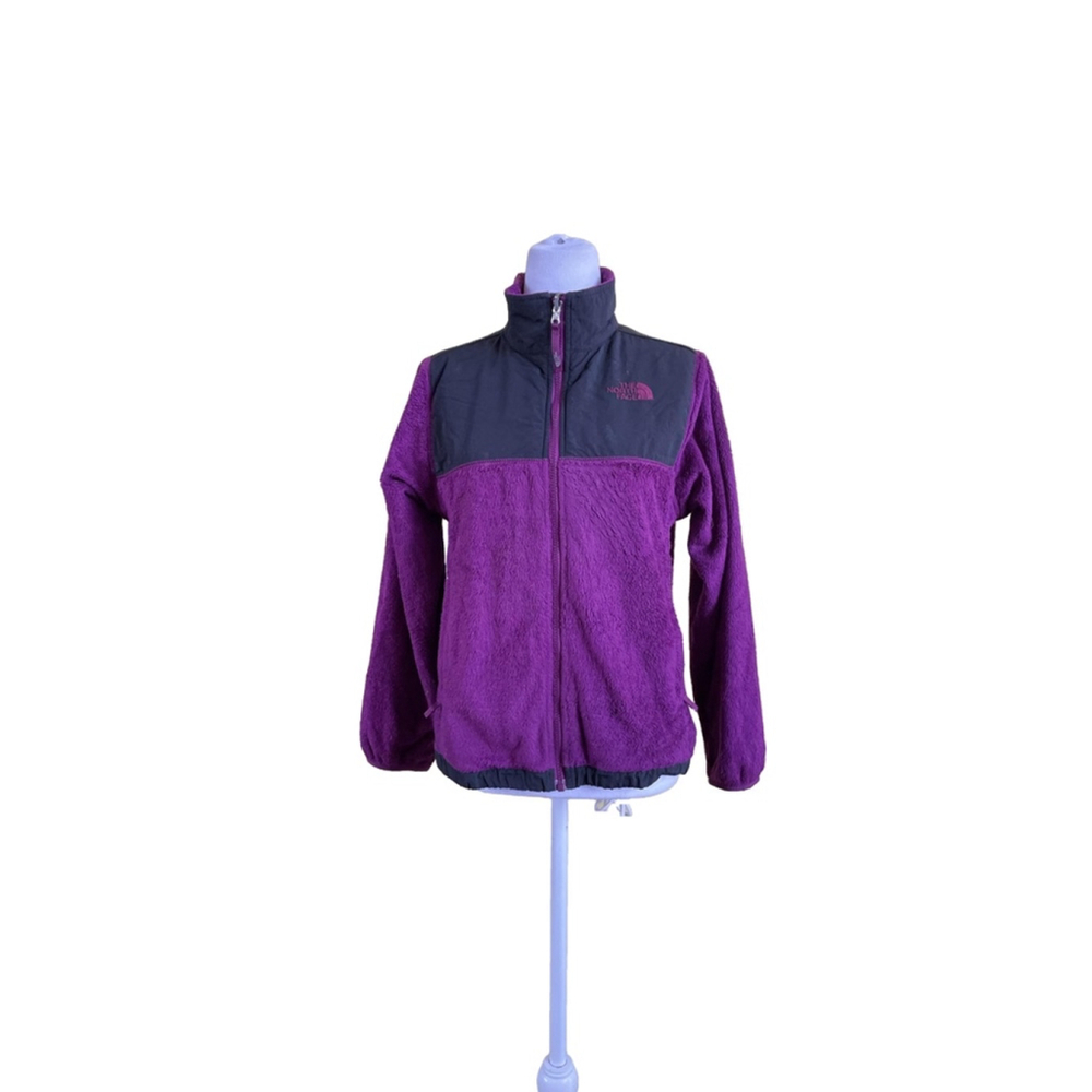 Girls The North Face Fleece Jacket L Purple Gray - Picture 2 of 5